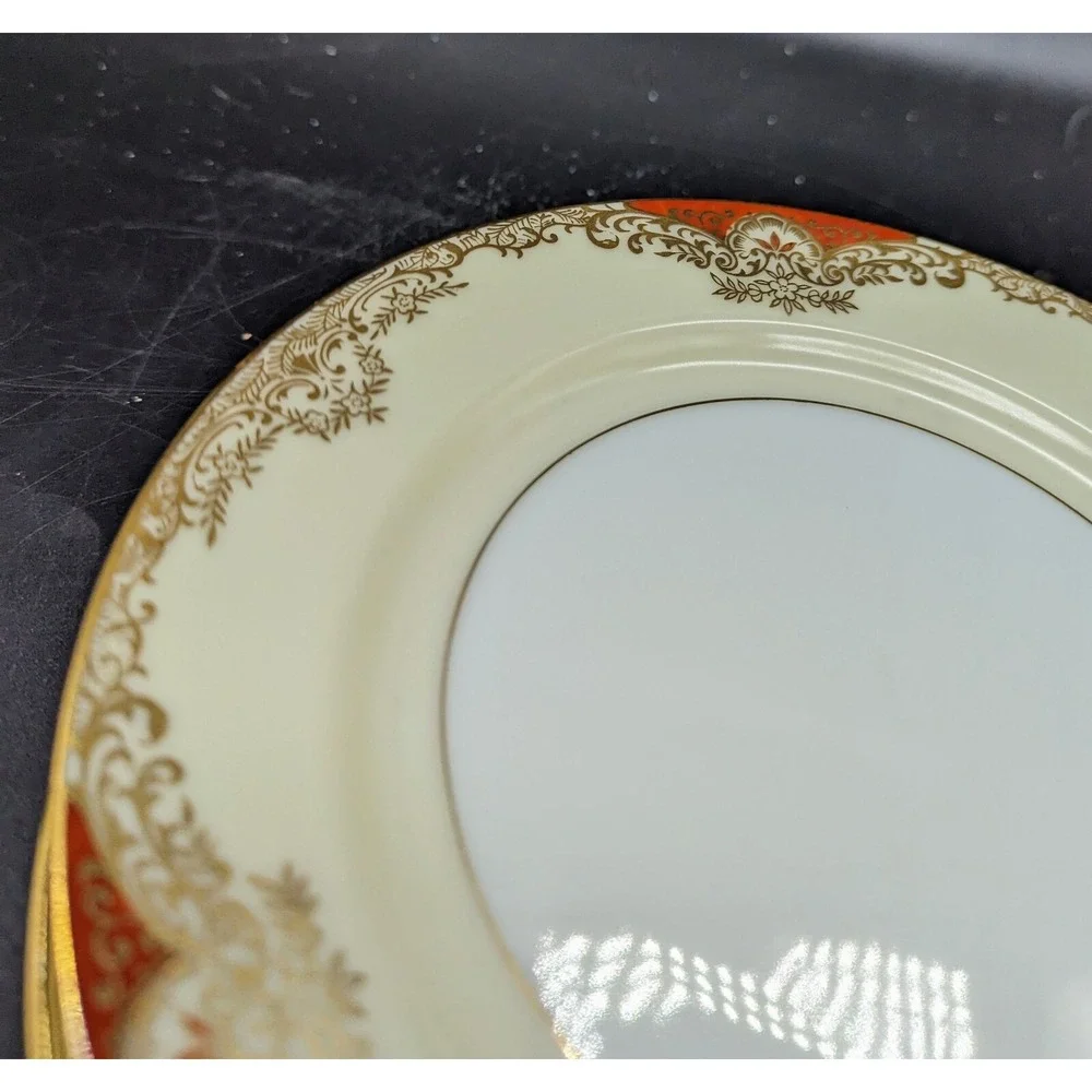 Vintage Set/5 Noritake Marietta Salad Dessert Plate Hand Painted Gold Trim 7.75